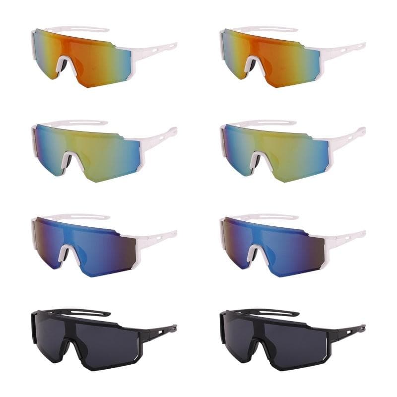 8PCS Cycling Sunglasses Windproof Sports Eyewear UV Protection Colorful Outdoor Glasses for Skiing Biking