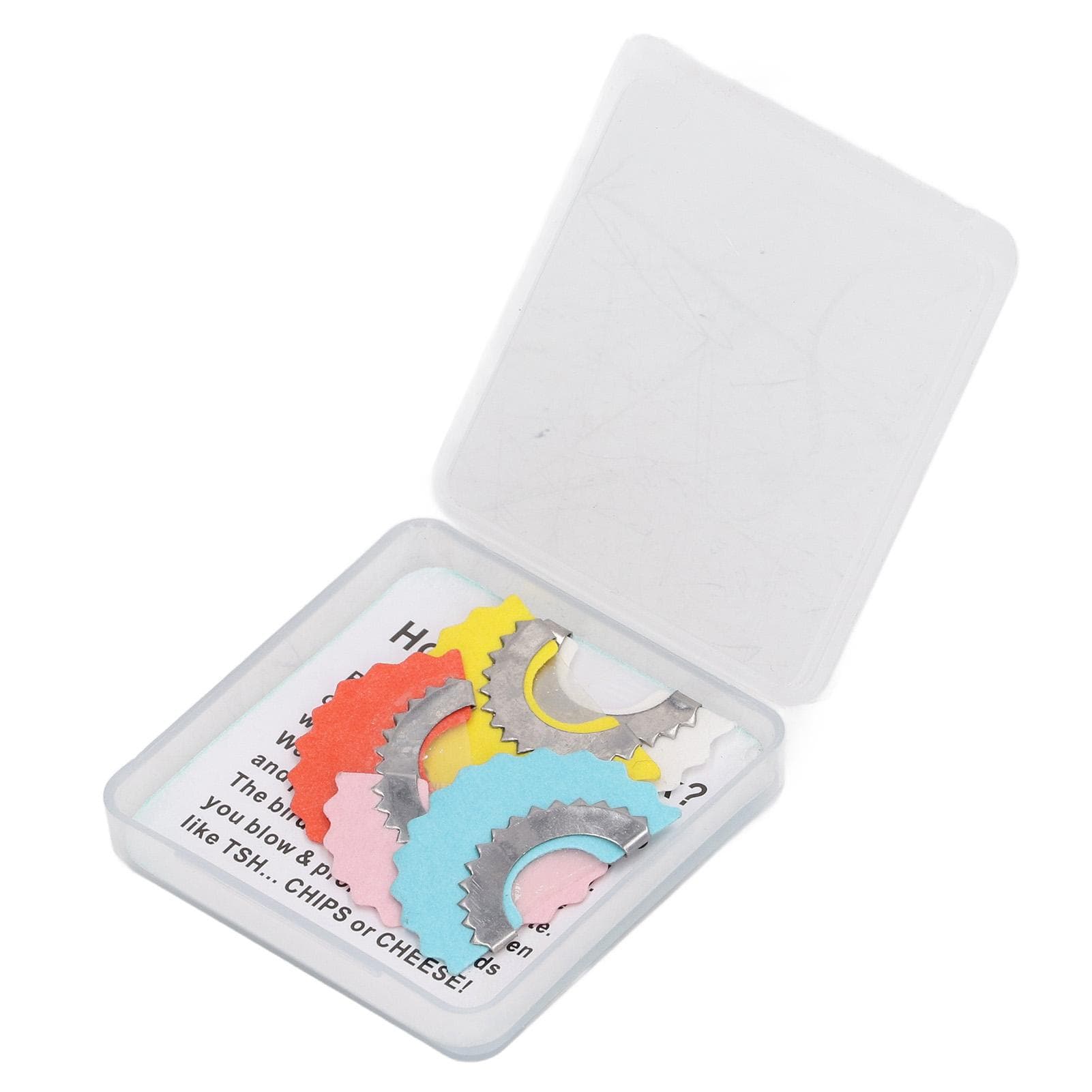 5pcs Bird Caller Tongue Whistle Portable Funny 5 Colors Trick Game Metal Tweeting Noisemaker Toys