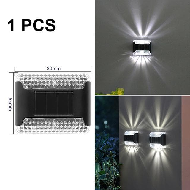 1/4/8PCS Solar LED Garden Solar Light Street Solar Light Solar Powered Fence Lights Outdoor Garden Path Waterproof Wall Lamp 1 PCS white