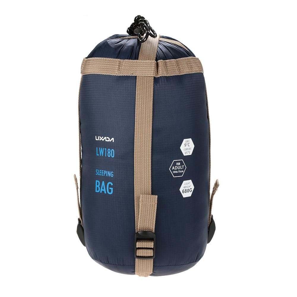 Lixada 190 * 75cm Outdoor Envelope Sleeping Bag Camping Travel Hiking Multifunction Ultra-light 680g dark blue