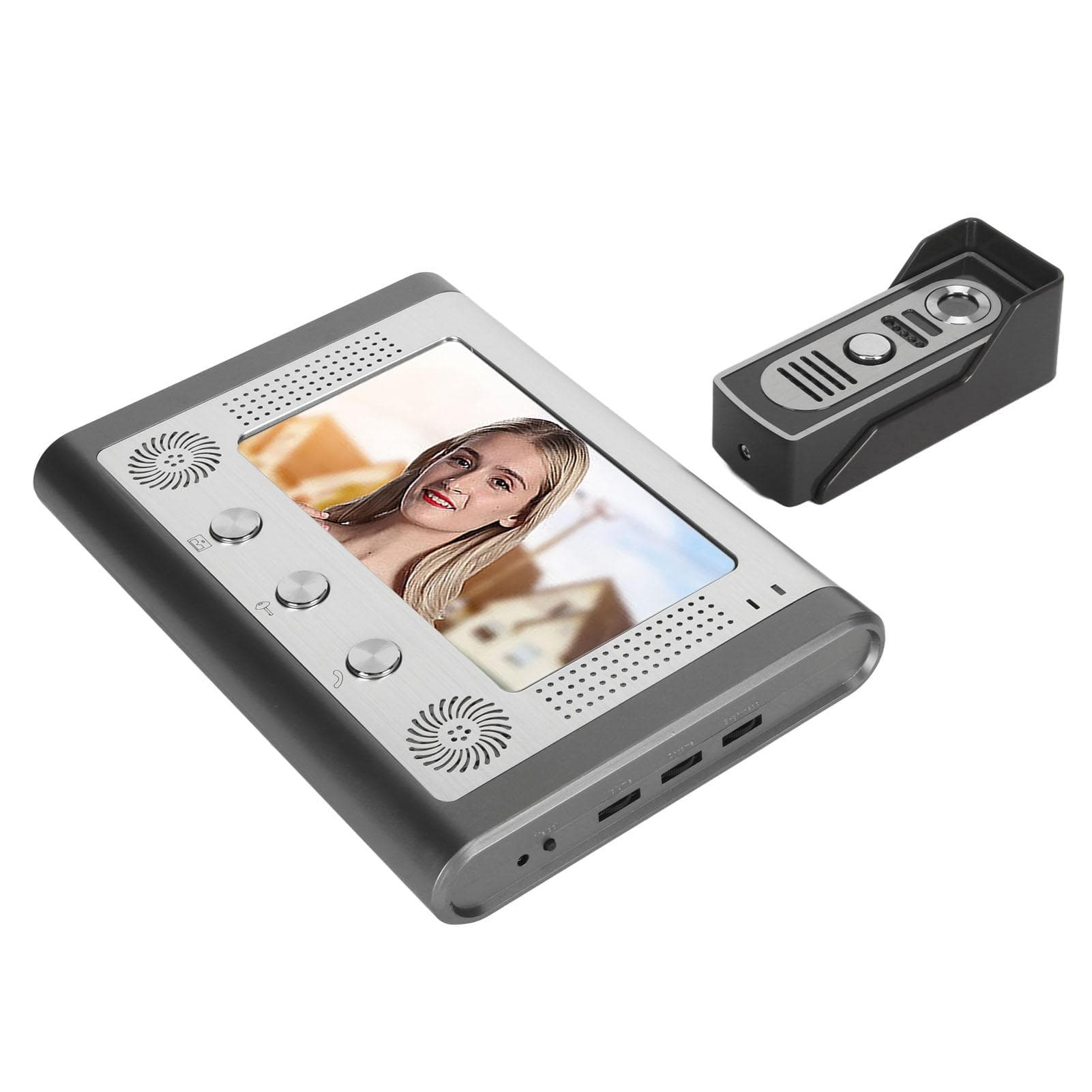 7in Video Intercom System Wired Video Door Phone Doorbell Kit Support Monitoring Unlock IR Night EU Plug