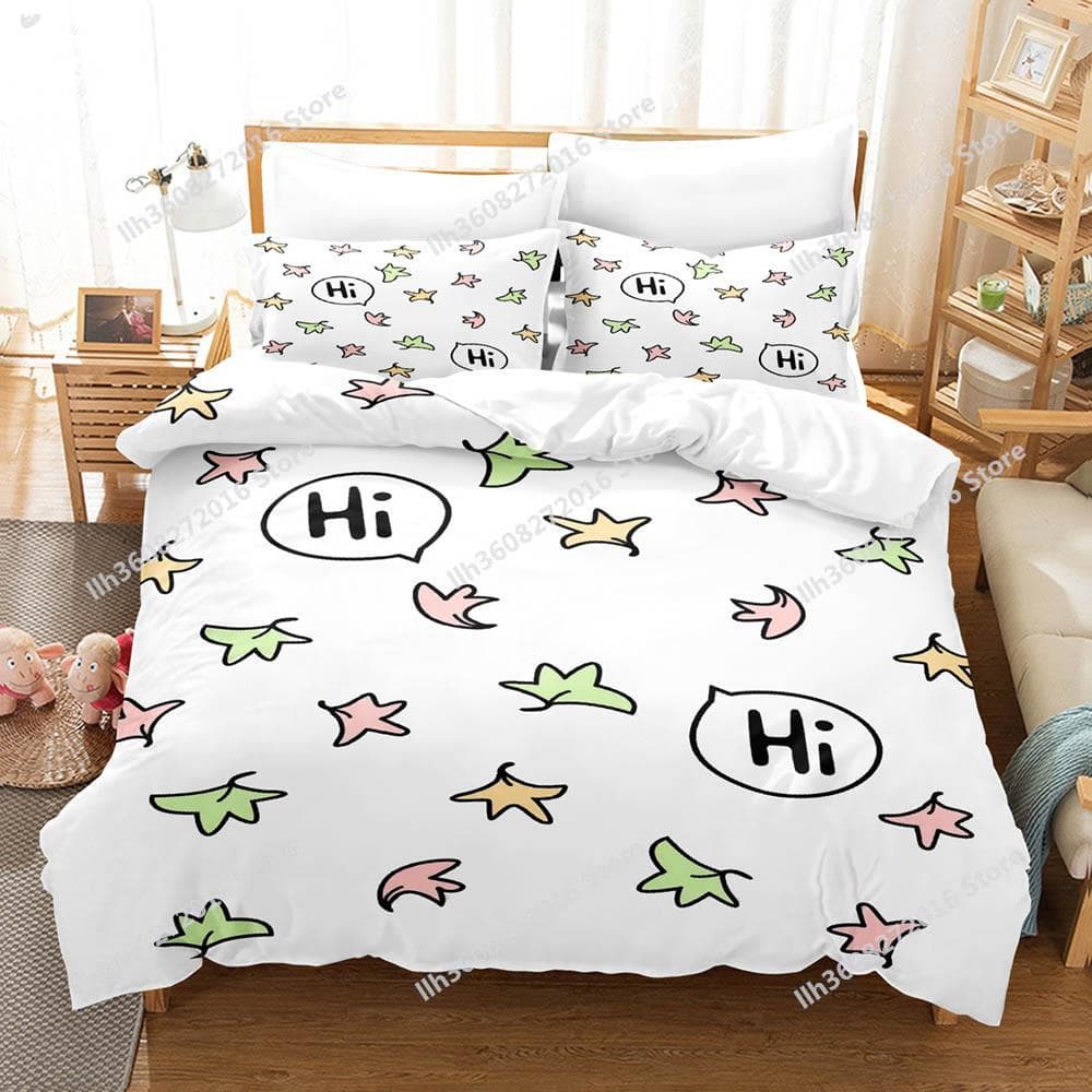 Heartstopper Bedding Set Single Twin Full Queen King Size Bed Set Adult Kid Bedroom Duvetcover Sets 3D Print Anime Maple Le EU Single(135x200cm)