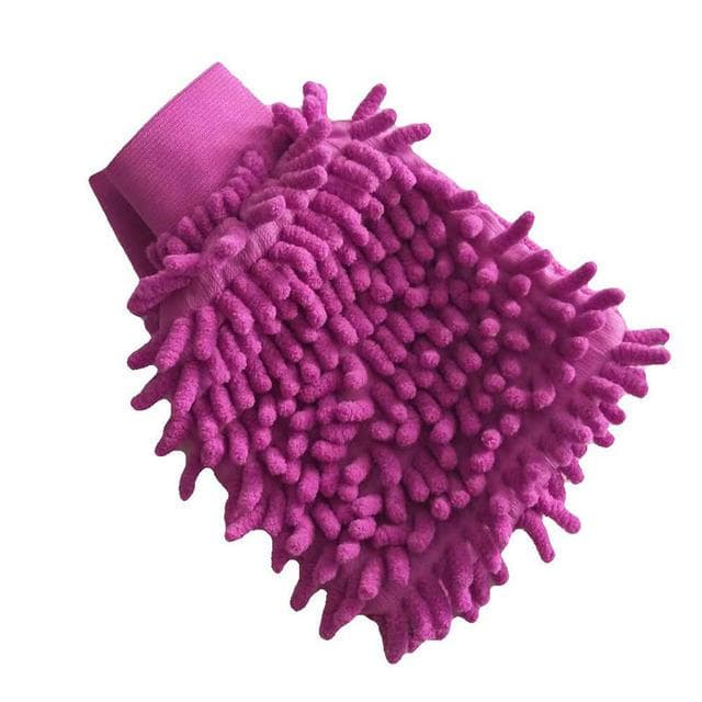 Car Wash Glove Chenille Coral Soft Microfiber Gloves Car Cleaning Towel Cloth Mitt Wax Detailing Brush Auto Cleaning Tools Brush purple