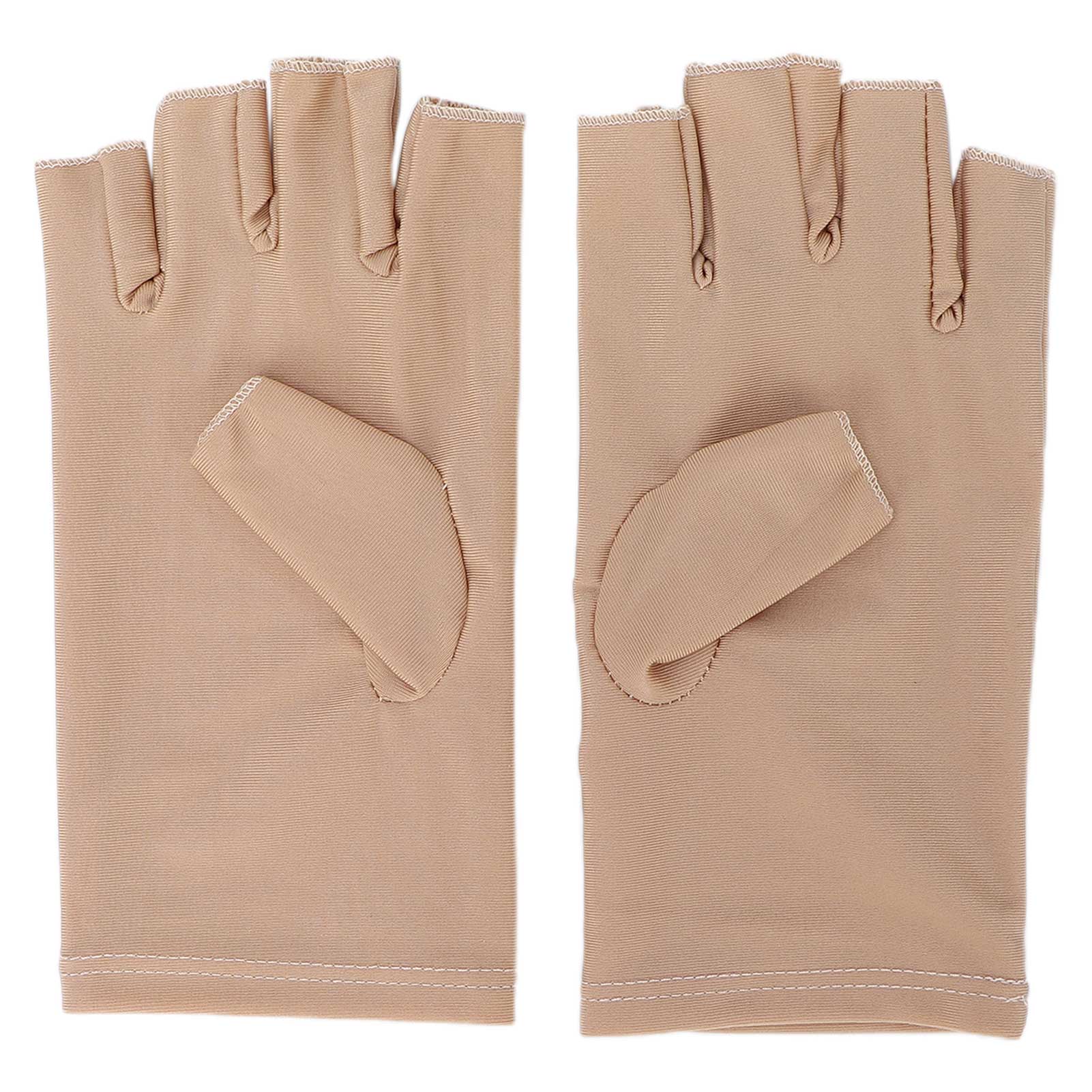 Professional Fiber Cotton Anti UV Gloves Nail Art UV Shield Gloves Manicure ToolBeige beige