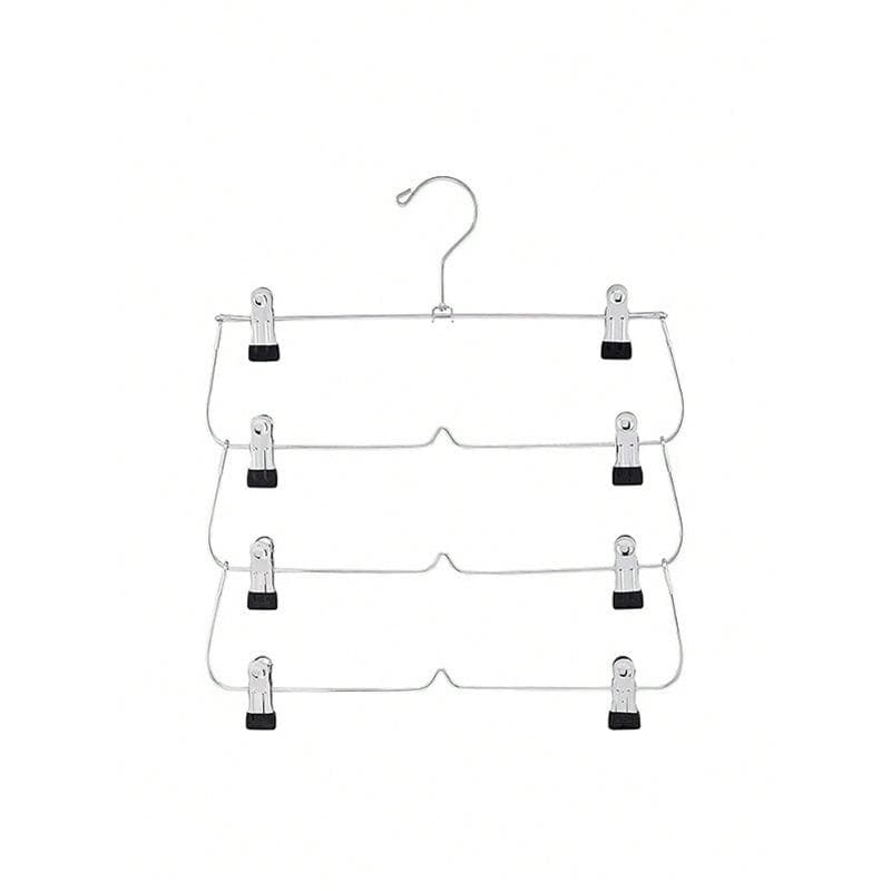 Multi-functional Foldable Multi-layer Trouser Rack, Pants Drying Rack, Home Use, Anti-slip, No Trace Wardrobe Storage Black 4-layer-1PC multicolour