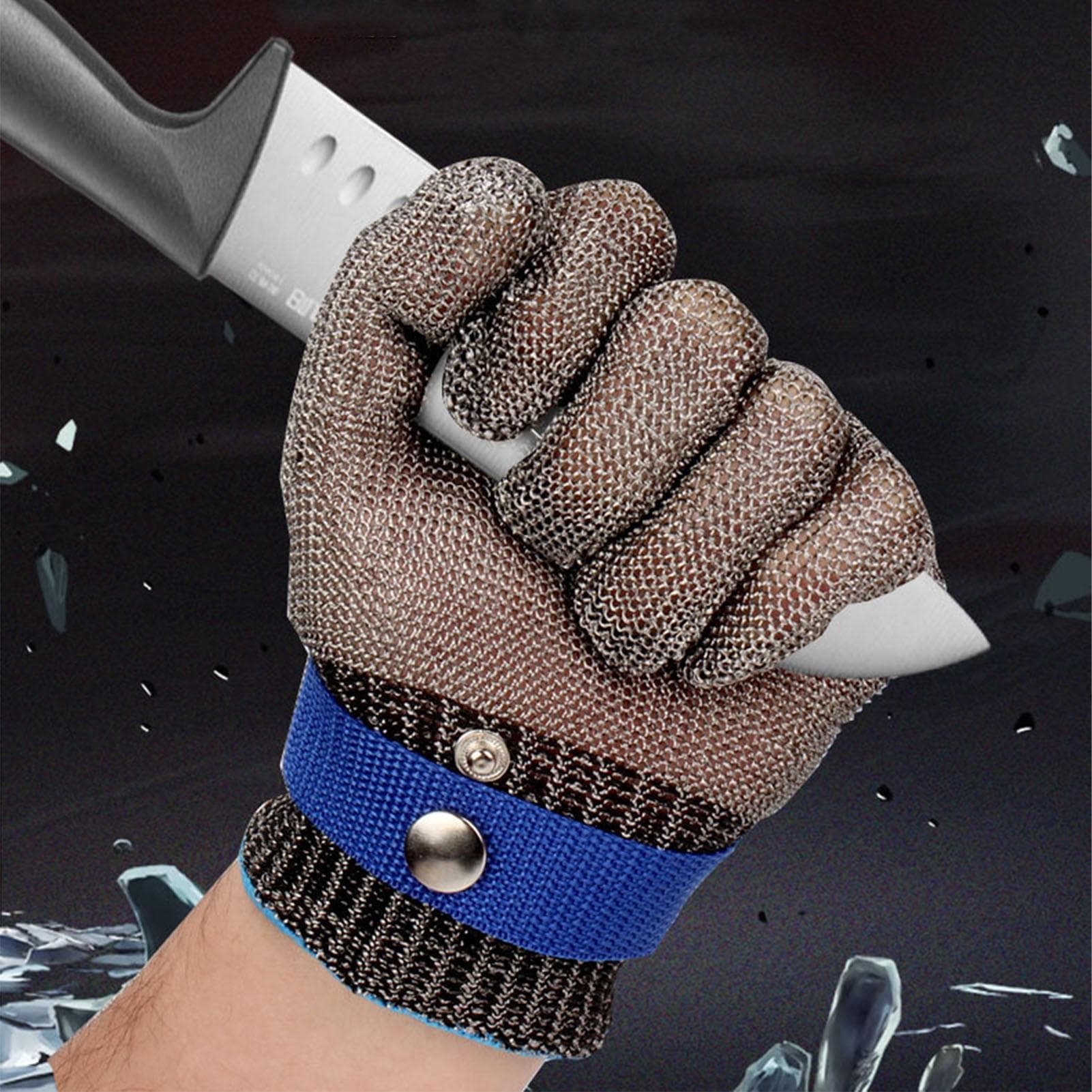2Pcs Cut Resistant Work Gloves Stainless Steel Wire Wear Corrosion Resistant Protection Gloves Cut