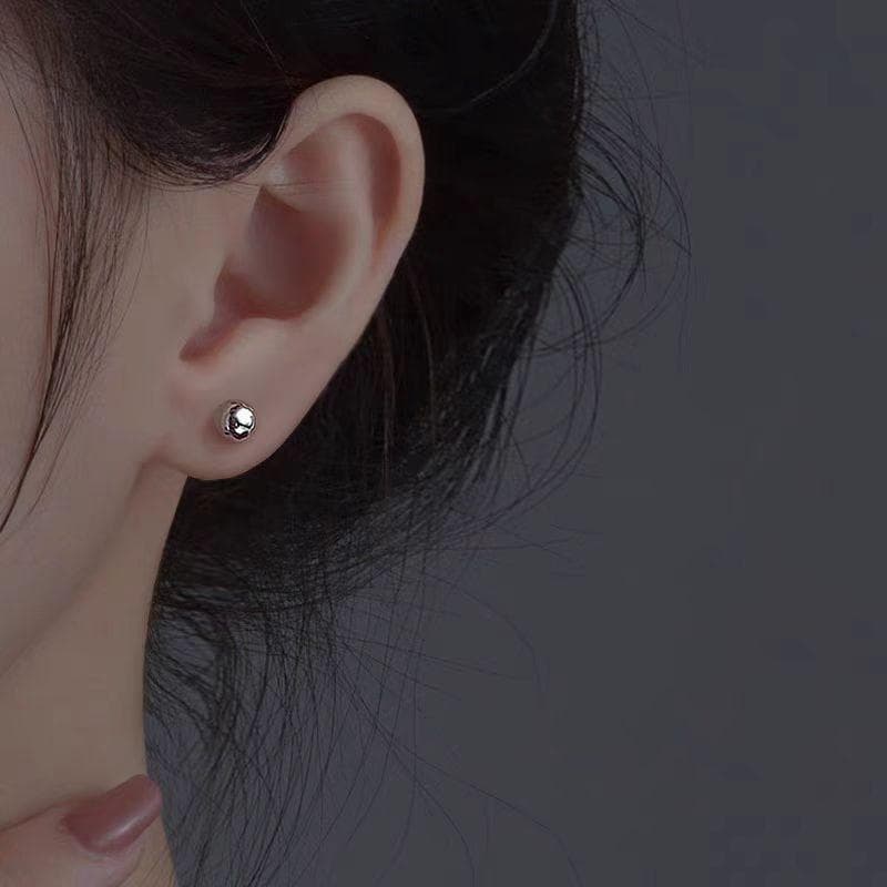 2025 New 925 Silver Needle Round Bead Earrings for Men & Women: Popular Ear Piercing & Ear Bone Studs