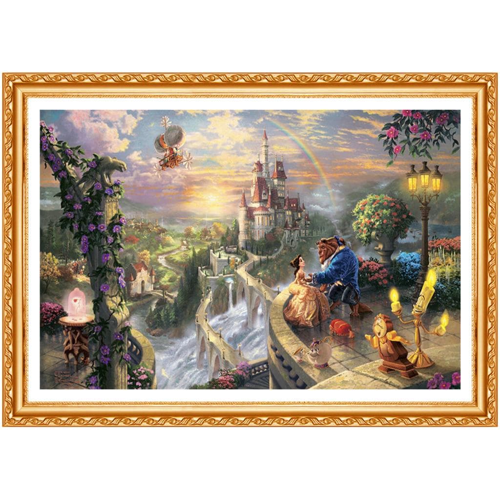 5D Diy Diamond Painting Anime Castle Landscape Embroidery Cross Stitch Kit Home Painting 20X30CM