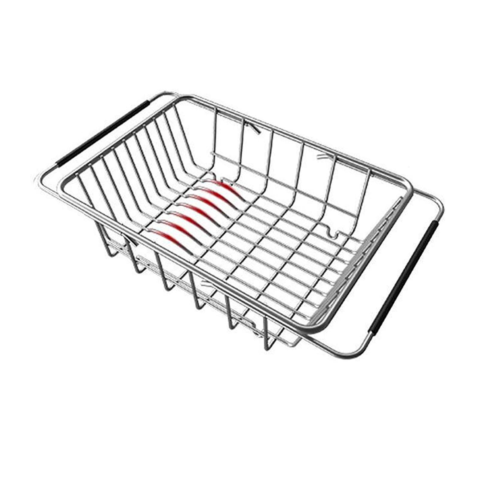 Sink Drain Basket Stainless Steel Kitchen Dish Drainer Expandable Sink Drying Rack for Tableware