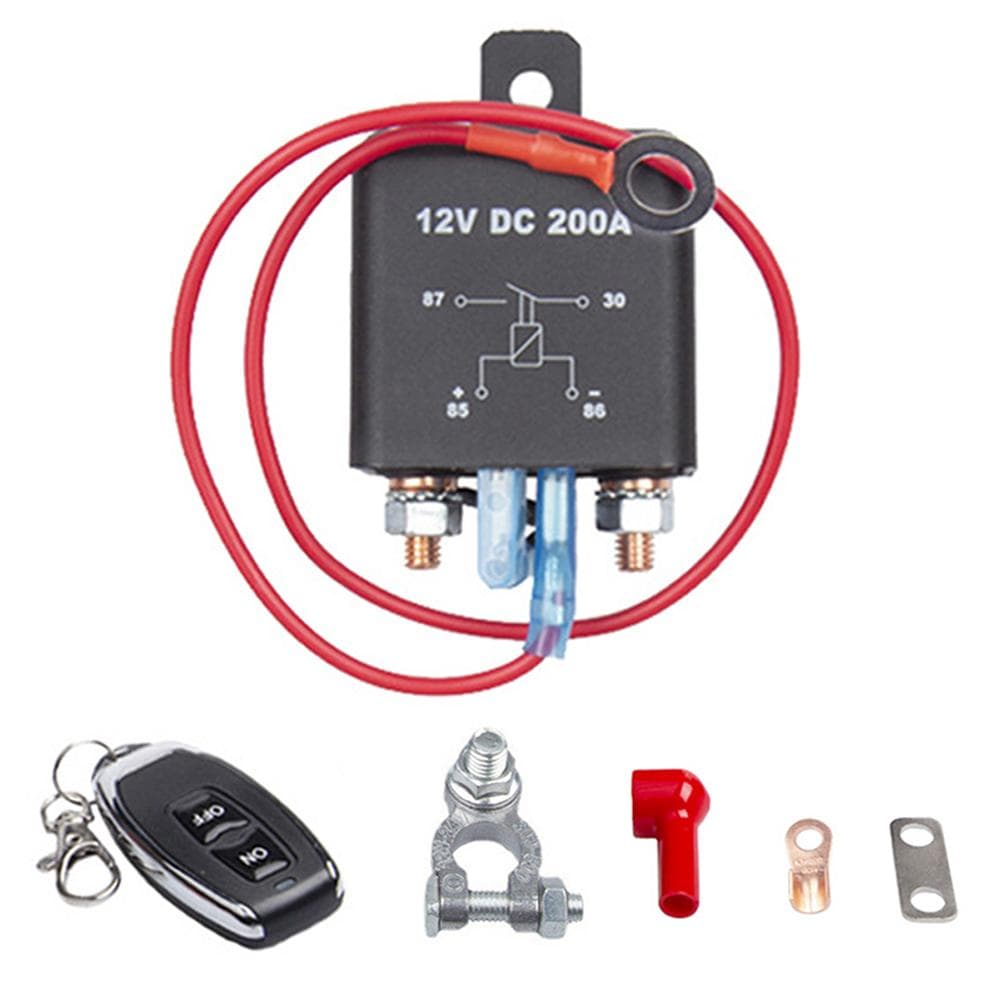 12V DC 200A Remote Battery Disconnect Switch,Prevent Battery Drain Battery Switch Isolator On Off 1 pcs black