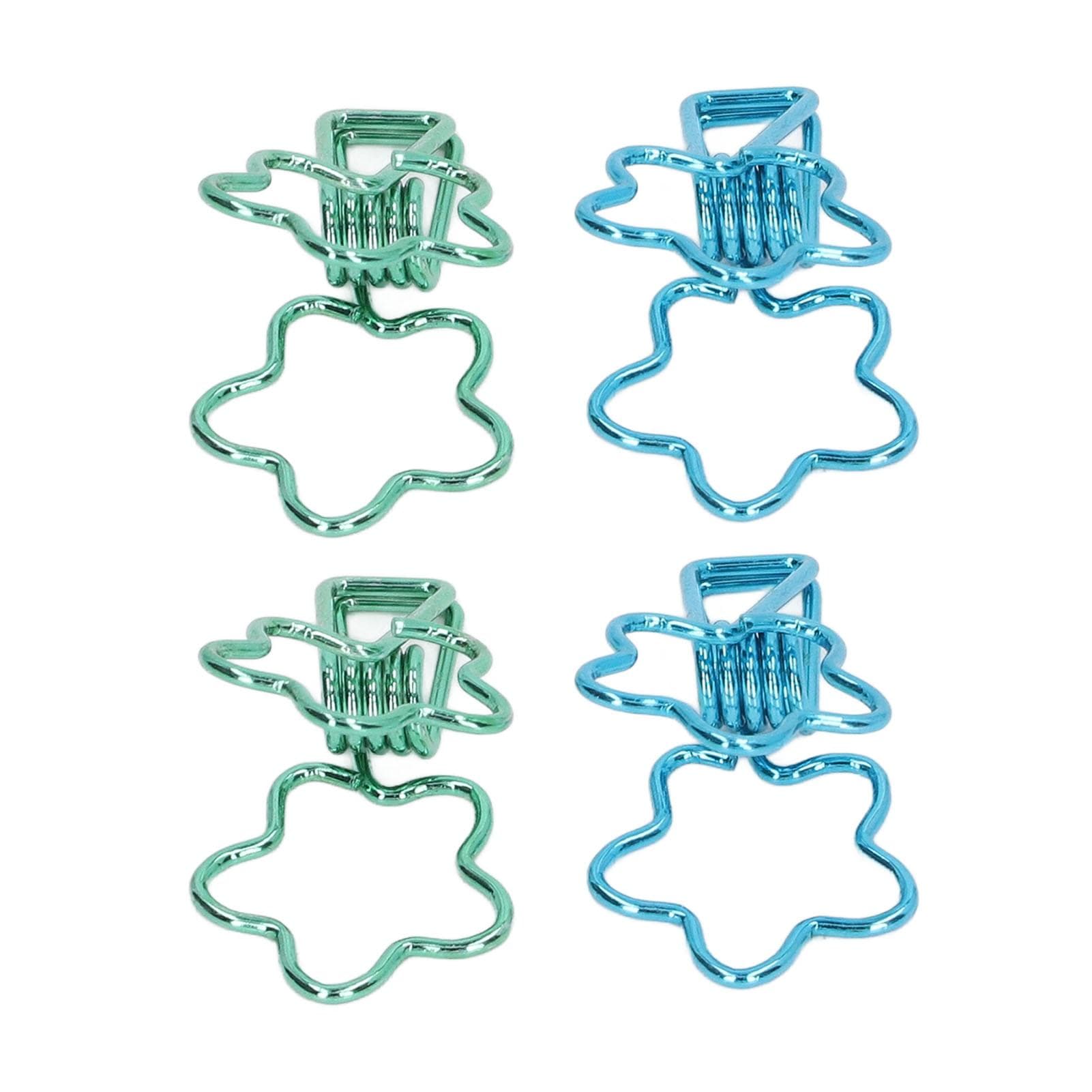 100 Pcs Binder Clips Hollow Cute Flower Shape Sturdy Metal Small Binder Clips for Office Documents