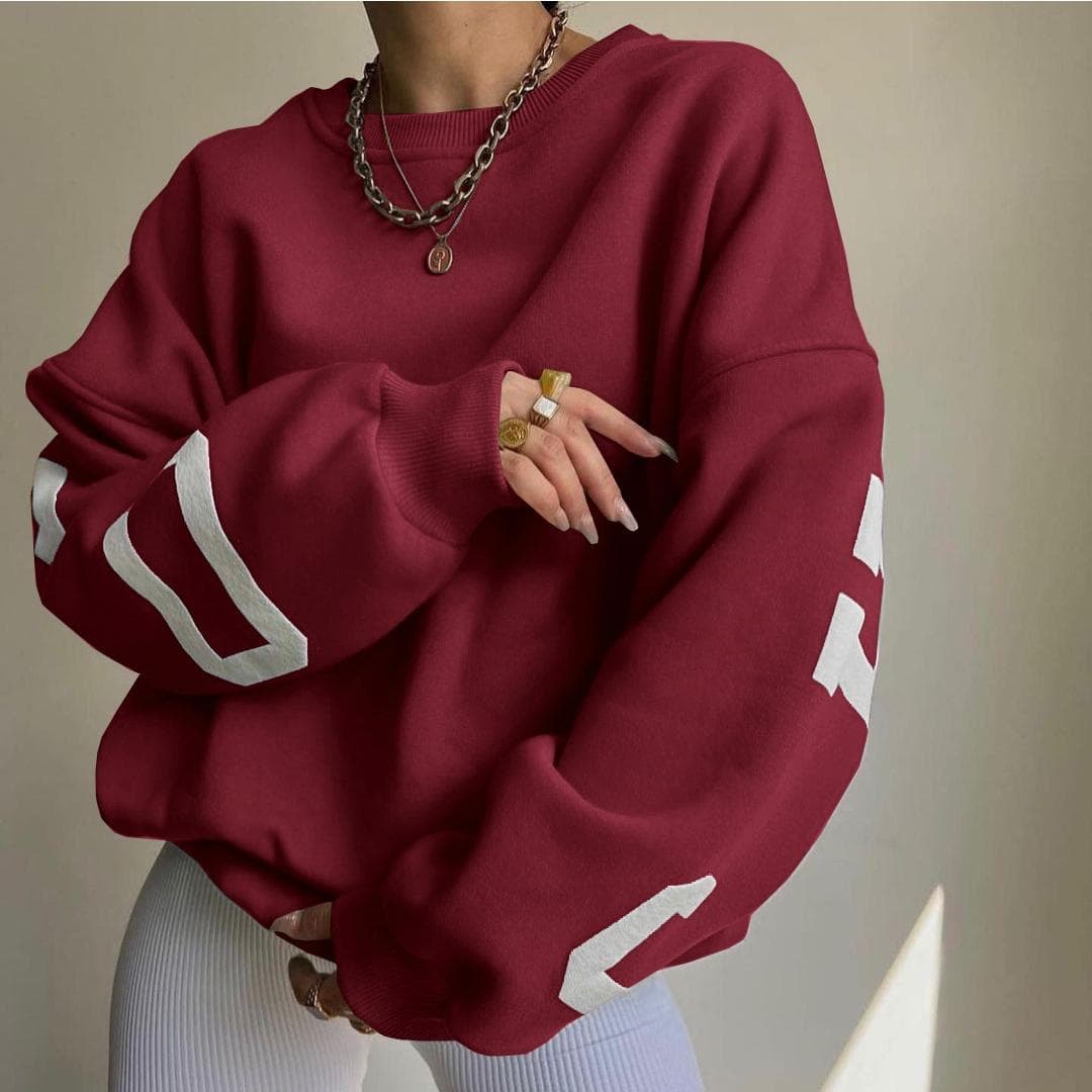 BITCED Women's Casual Fashion Print Thick Top Long Sleeve Hoodie L