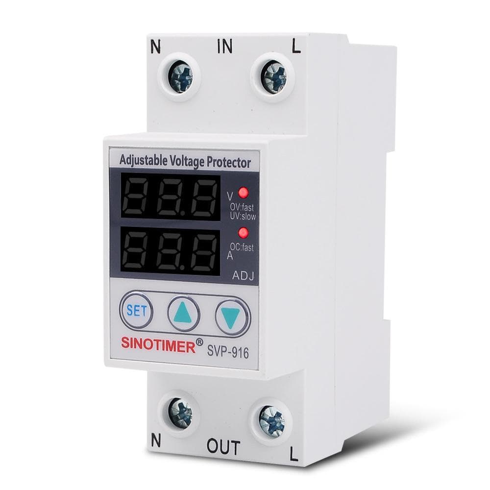 Multifunctional Adjustable Voltage Limit Current Protector Self-resetting Switch Dual Display 220V 80A multicolour