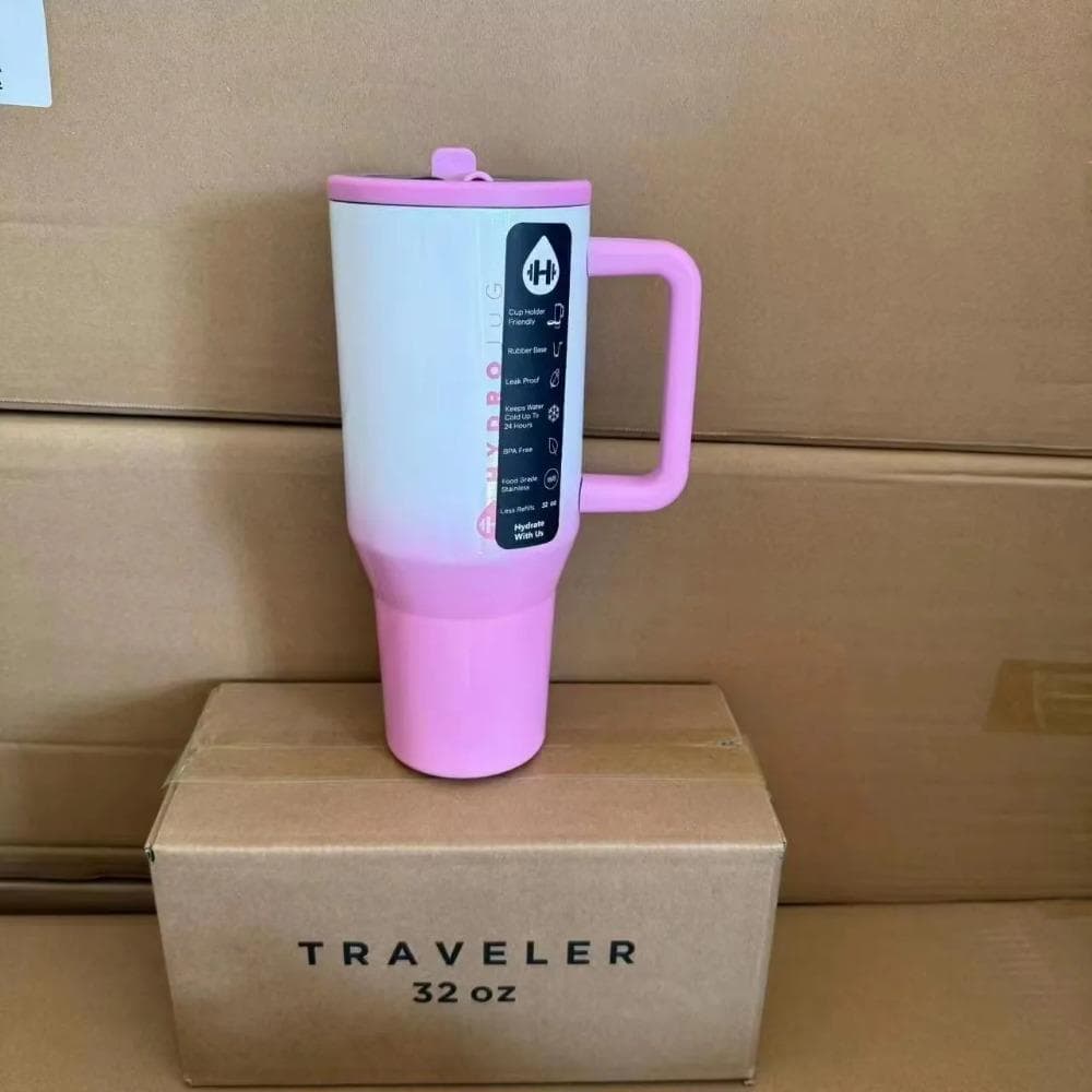 HydroJug Tumbler 32OZ/40OZ Traveler Straw Lid Stainless Steel Vacuum Insulated Car Mug Double Wall Thermal Iced Travel 40OZ