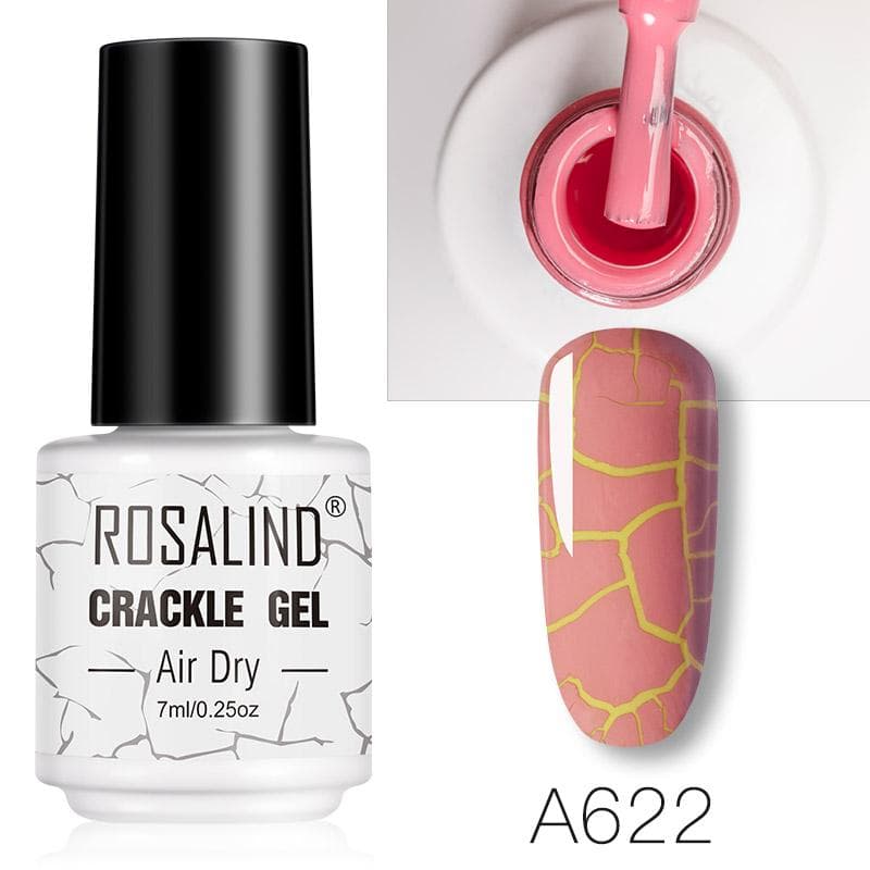 ROSALIND Whit Glass Bottle Crack Gel Nail Polish Air Dry Nail Polish Fashion Nail Art Design