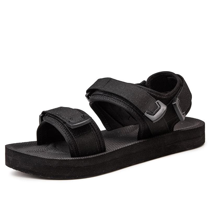 Summer Oversized Men's Fashionable Outdoor Beach Shoes Casual Sandals Slippers Roman Shoes 39-50 45 black