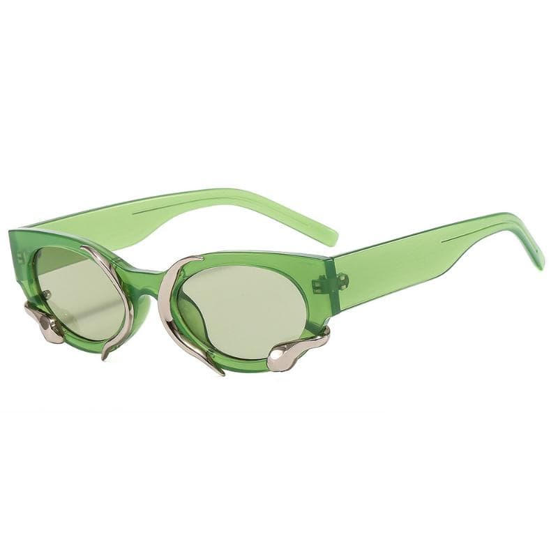 New Vintage Oval Sunglasses Women Men Designer Cat Eye Retro Fashion UV400 Sun Glasses Gafas De Sol As shown in the figu