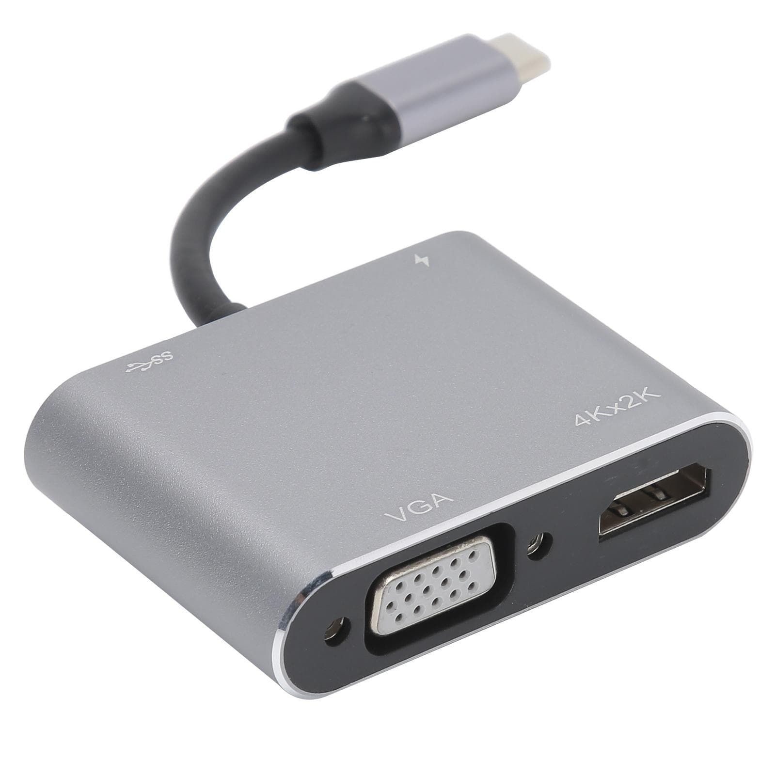 Aluminium Alloy TYPEC to USB Port +HDMI+VGA+TYPEC 4 in 1 Adapter Equipment Accessory