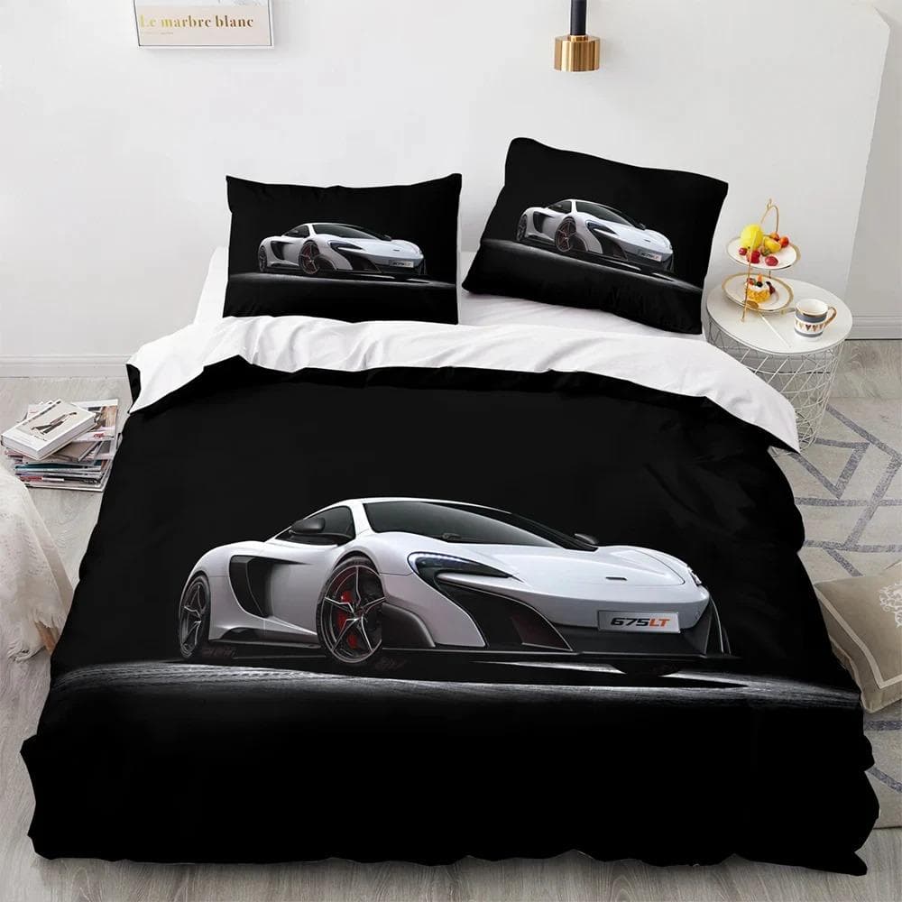 Sports Car Racing Bedding Set Single Twin Full Queen King Size SUV Truck Bed Set Aldult Kid Bedroom Duvetcover Sets Men Boy Gift AU Double 180x210cm
