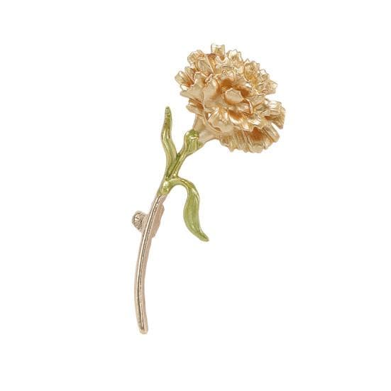 Enamel Carnation Flower Brooch Dripping Oil Process Pin Wear-Resistant Anti-Rust Brooch yellow