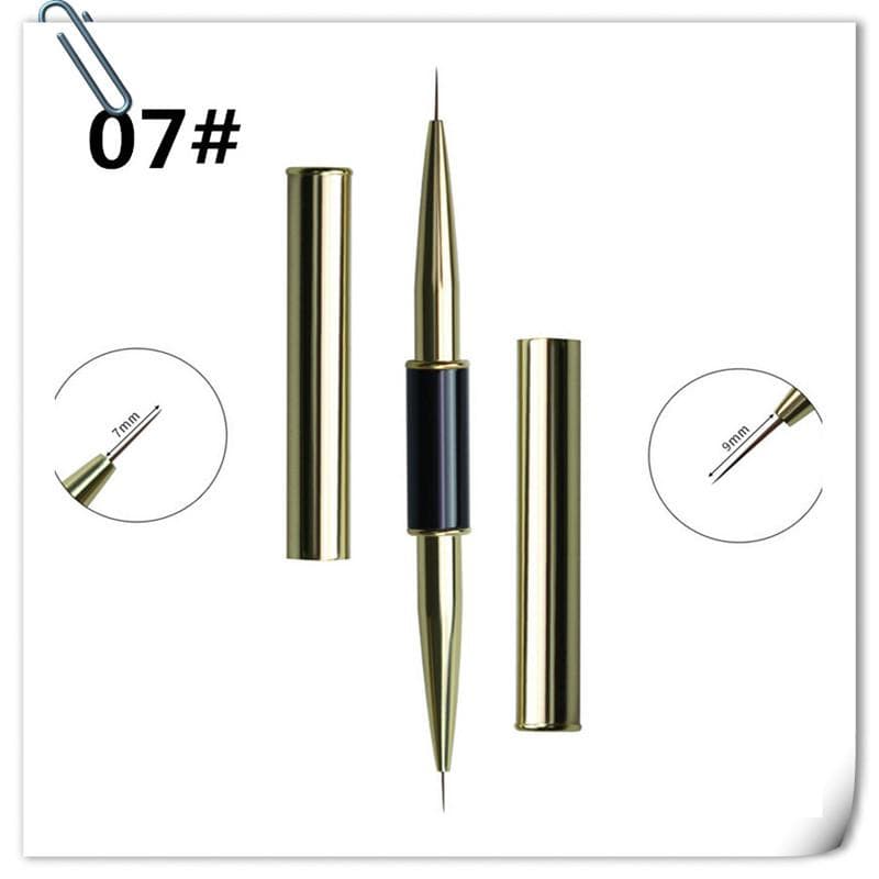Dual End Nail Art Stripes Lines Liner DIY Painting Brush Liquid Powder Acrylic UV GEL Extension Builder French Drawing Pen 7#