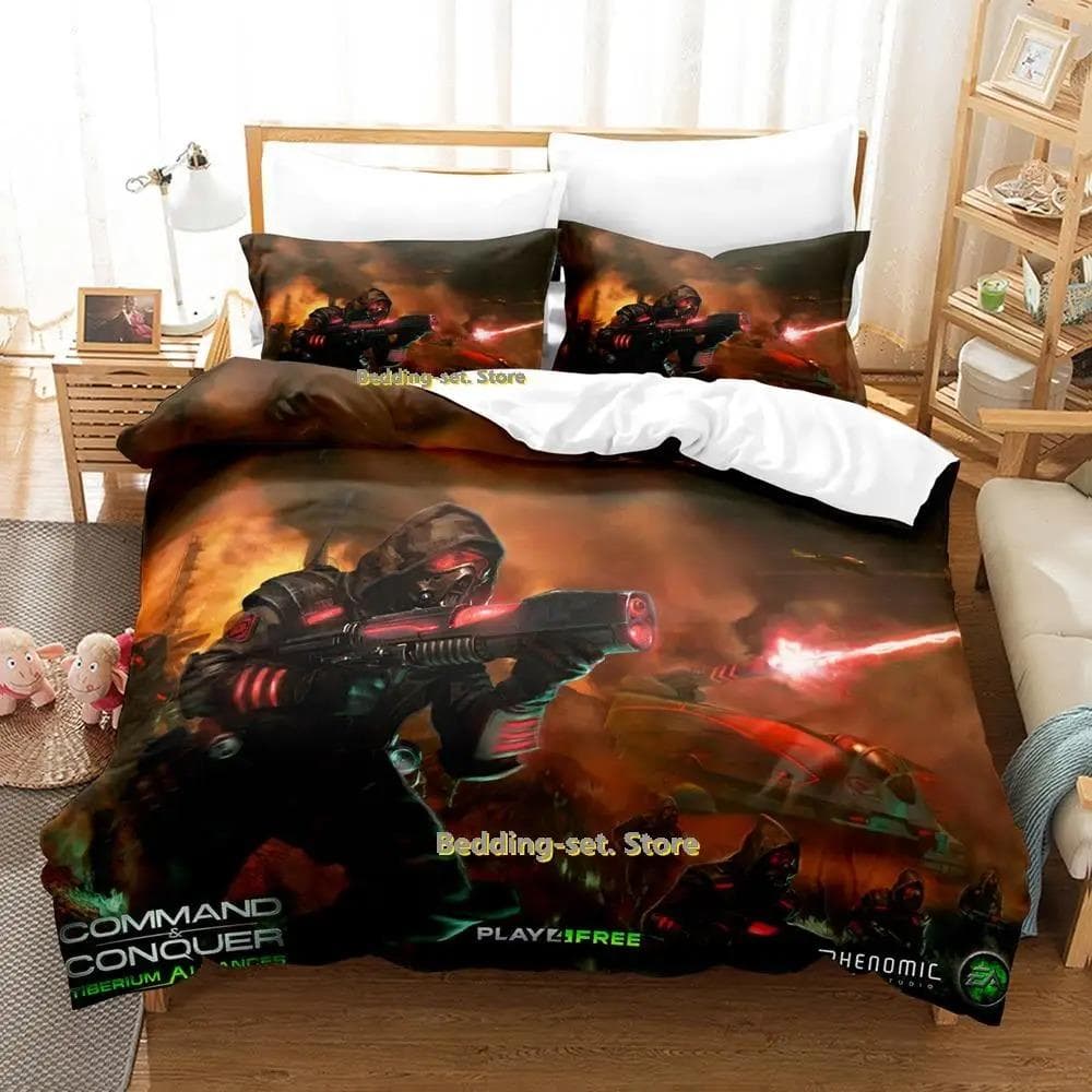 Command And Conquer 3 Bedding Set Single Twin Full Queen King Size Bed Set Adult Kid Bedroom Duvetcover Sets 70x133cm 2pcs