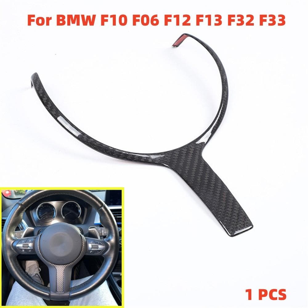 Carbon Fiber Look Steering Wheel Trim For BMW M-Sport F10 F06 F30 F32 F33 F15 X5