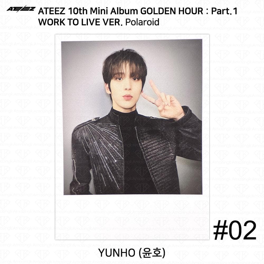 ATEEZ Golden Hour Part.1 Work To Live Ver Photocard Polaroid Disc KPOP K-POP Yunho - Polaroid #2