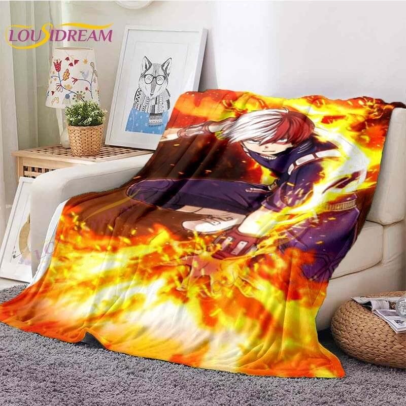 My Hero Academia Blanket Anime Blankets Midoriya Izuku Blankets Bed Sofa Lazy Soft Blanket Boys Girls Kids Gift Flannel Blankets 75x90cm