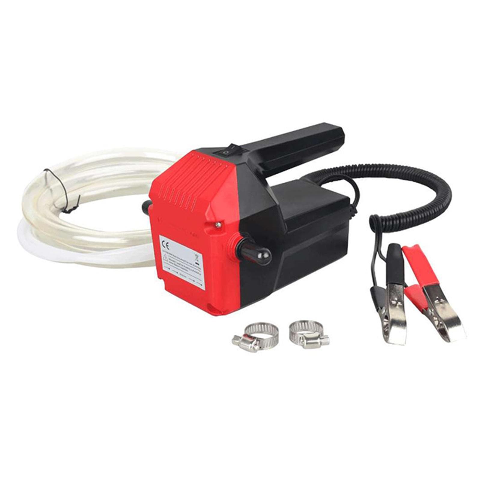 Oil Pump, 12V 60W Electric Diesel Transfer Pump Oil Extractor Pump for Cars, Motorcycles, RVs, red