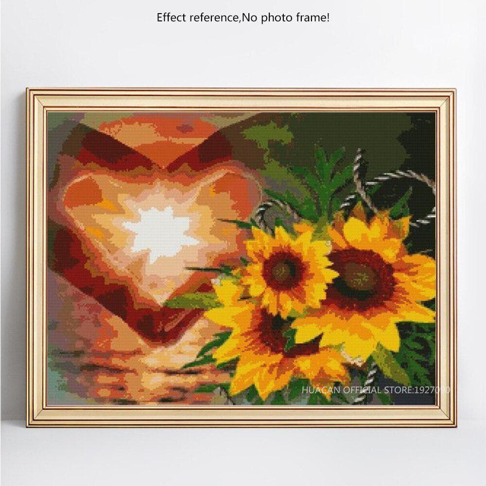 Diamond Mosaic Sunflower And Love 5D DIY Diamond Painting Embroidery Rhinestones 20X30CM