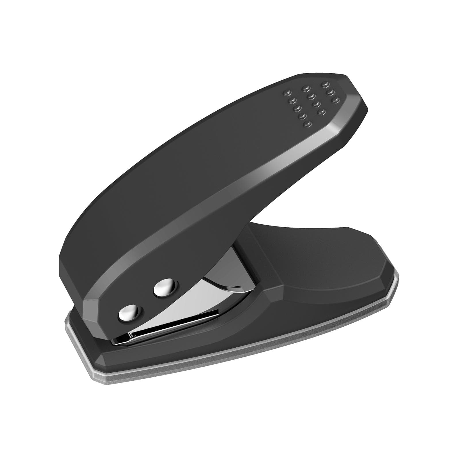 Mini Metal Single Hole Puncher 1-Hole Paper Punch 8 Sheet Capacity 6mm Holes Reduced Effort with black