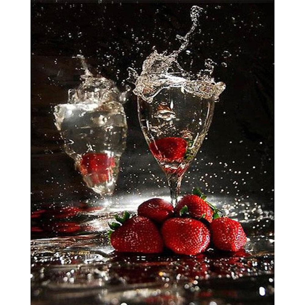 5d Diamond Painting Strawberry Scenery Mosaic Full Round Drill DIY Diamond Embroidery Cross Stitch 20X30CM