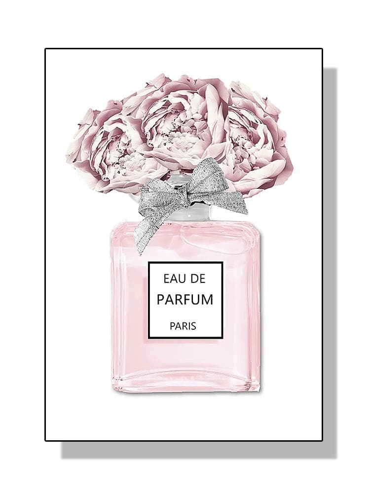 Fashion Luxury Coco Perfume Bottle Canvas Painting Nordic Flower Poster Print Wall Picture Modern Girl Room Decor Quadro Cuadros 30x40cm No Frame