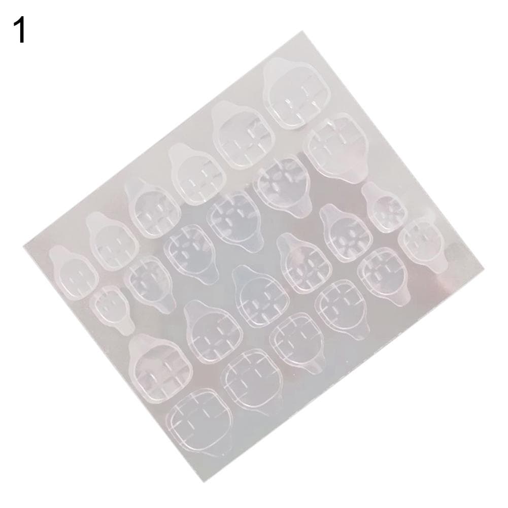 Fancystyle Nail Art 24Pcs Double Sided Adhesive Glue Tapes Tabs Clear Manicure for Fake Tip