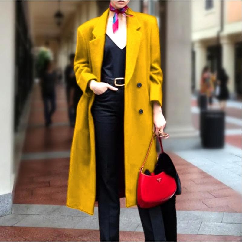 Autumn and Winter Woolen Women's Coat Nizi Coat Japanese and Korean Casual Long 3XL