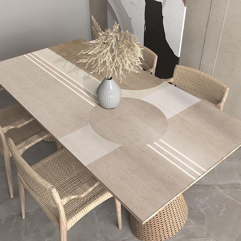 Waterproof Tablecloth for Dining Table Decoration Accessories Oil-proof Kitchen Restaurant Desk Mat Beige PvcTable Cloth No-wash 75x150cm