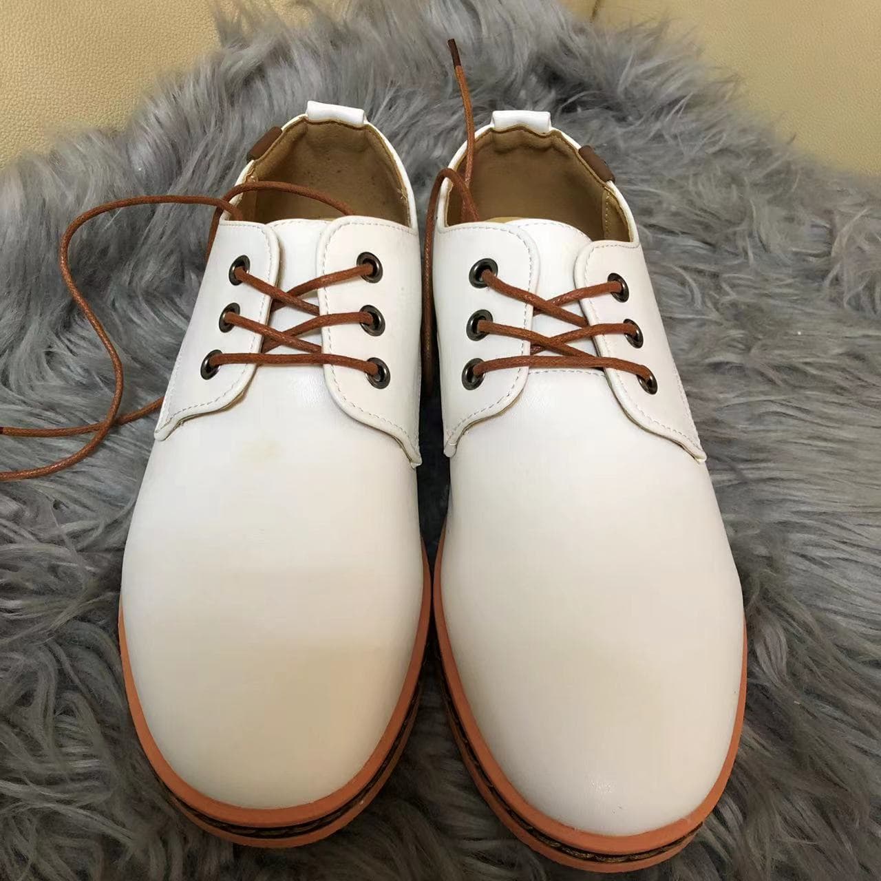 Welfare Price Basic PU Men Oxford Shoes Clearance Not Produce Again 9.5 white