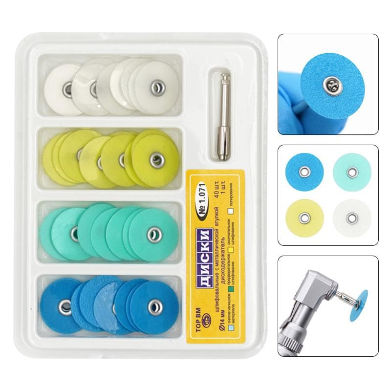 40Pcs/Box Dental Polishing Discs Holding Rod Mandrel Soflex Flexi Disc RA Shank Teeth Whitening Material Dentistry Tools 40pcs