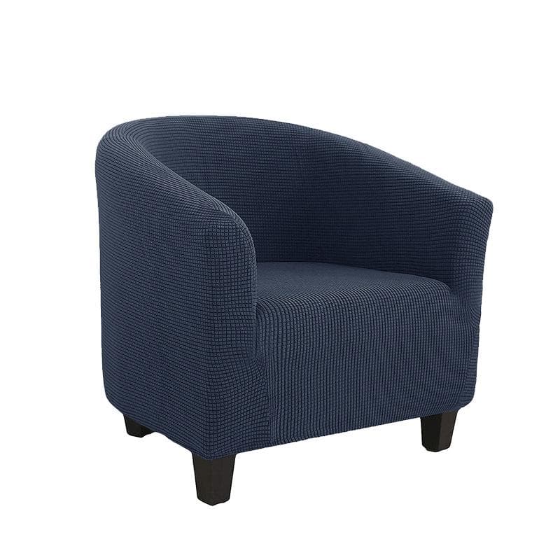 Club Chair Cover Stretch Tub Chair Slipcover Solid Color Sofa Cover Polar Fleece Couch Covers for Study Bar Counter Living Room 1 Pc Dark blue