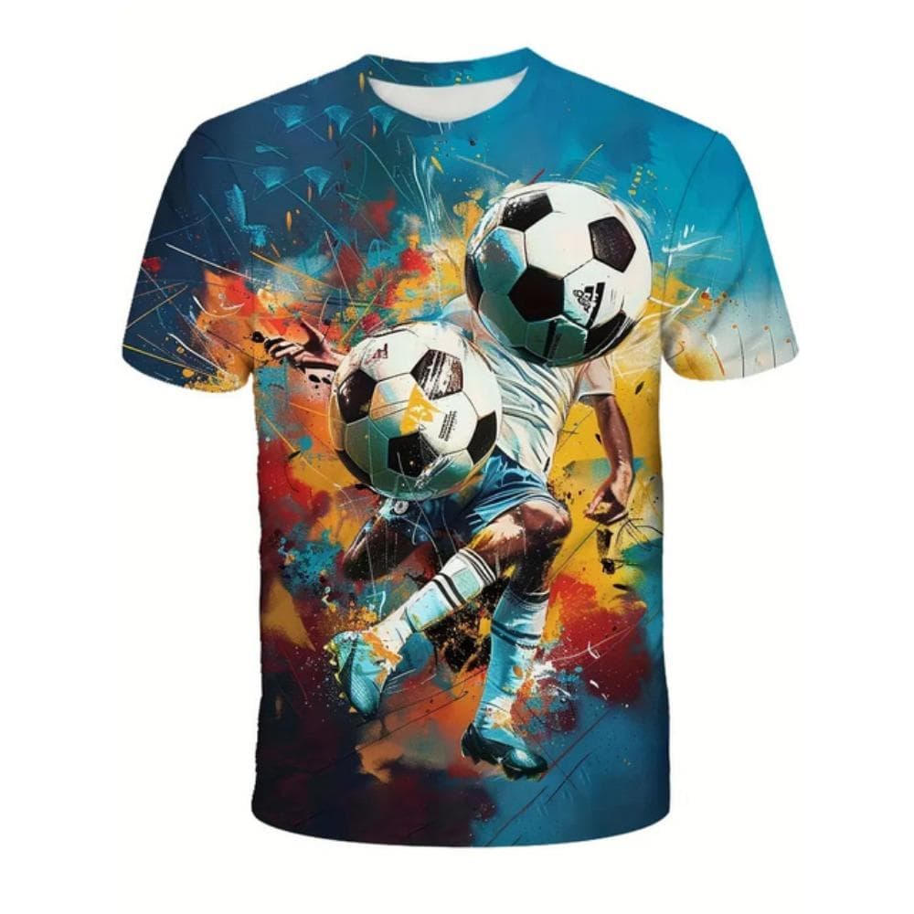Sports Football 3d Print Tee Shirt Kids Boys Clothes Short Sleeve Casual Children's Clothing Fashion T Shirt For Boys 100