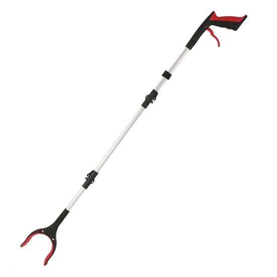 Extra Long Grabber Reacher Tool Foldable Design Long Handle 360-Degree Rotating Anti-Slip Reacher Grabber Pickup Tool red