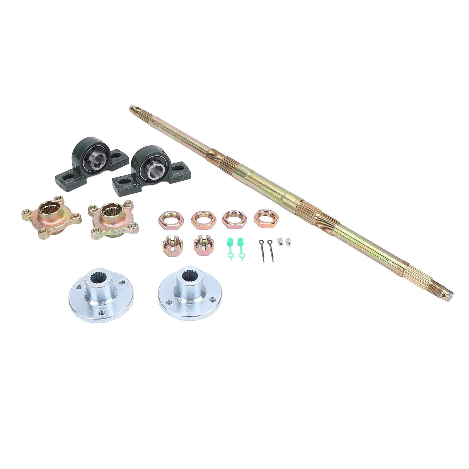 24inch Go Kart Rear Axle Kit 17 Teeth Rear Axle Flange Bearing Fixing Mounts Set for 50?150CC ATVs