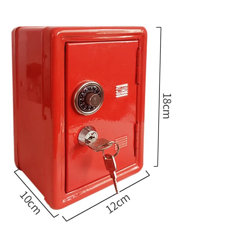 Kid Coin Bank Digital Combination Lock Security Money Saving Box with Coin Slot Key Pink red