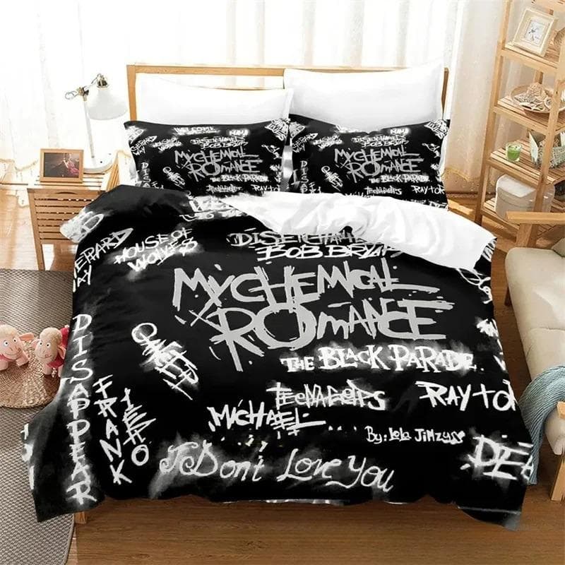 3D Printed My Chemical Romance Bedding Sets exquisite bed supplies set duvet cover bed comforter set luxury birthday gift 70x133cm 2pcs