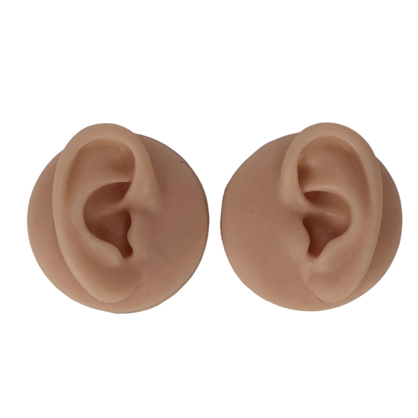 Ear Model Soft Silicone High Simulation Clear Structure Human Ear Model for Piercing Practice Dark