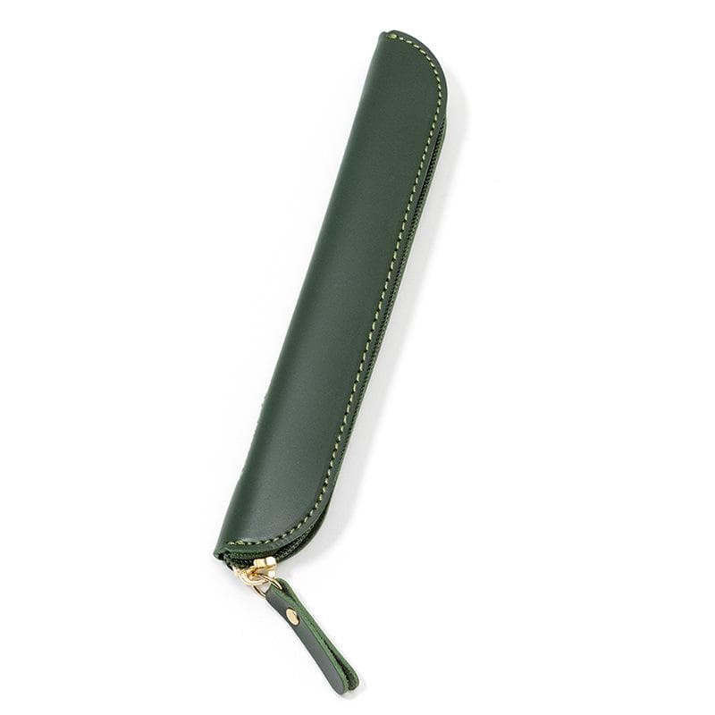 Pencil Case Pen Cover Holder Stationery Creative Zipper Pencil Storage Bag Protective Cover Supplies green