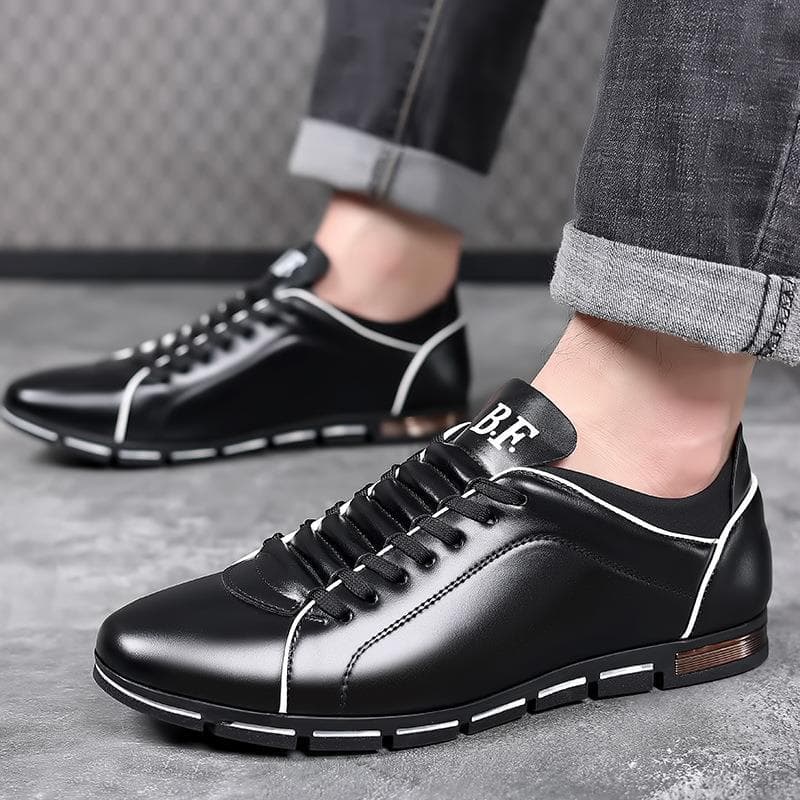 Season's New Men's Korean Style British Sports Style Casual Shoes Large Size Shoes 48 black