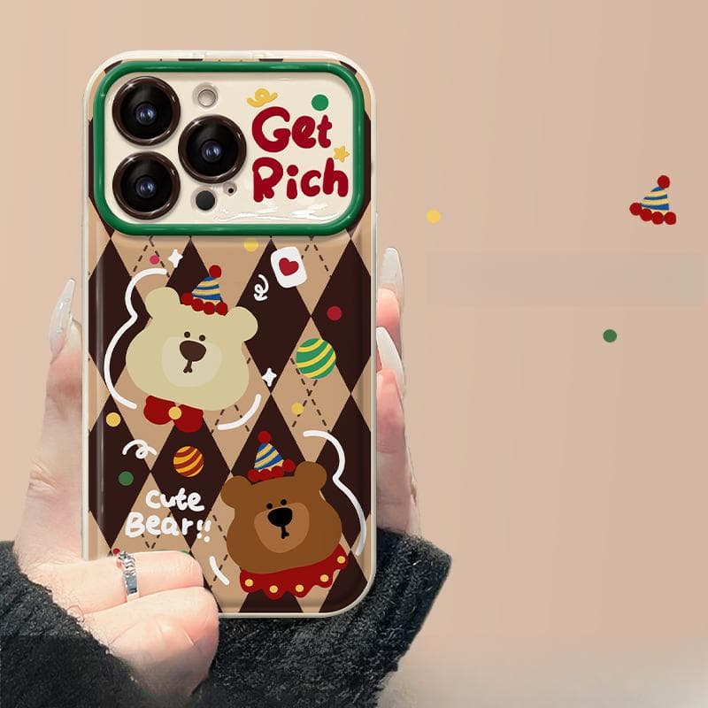 Applicable To Apple 15 Mobile Phone Case IPhone 13/14promax Christmas Bear Doll Lanyard 12 Flip Mirror iPhone 6s Plus