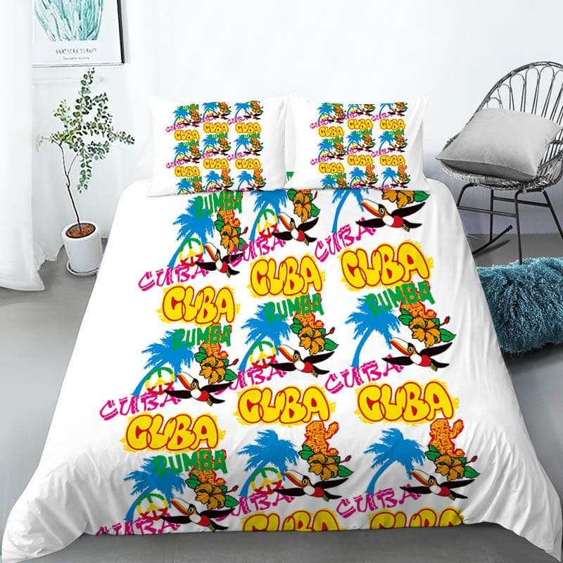 Cartoon Animals Toddler Bedding Set Twin Size For Kids Girls Boys Room Decor Birds Lions Fish Print Duvet Cover With Pillowcases EU single(135x200cm)